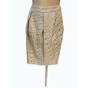 Moschino Designer Gold Metallic Tulip Skirt US 8 Fits 6